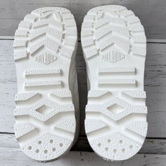 Palladium White Chunky Lug Sole Y2K High Top Vegan Combat Boots Sneakers Shoes - Picture 15 of 16